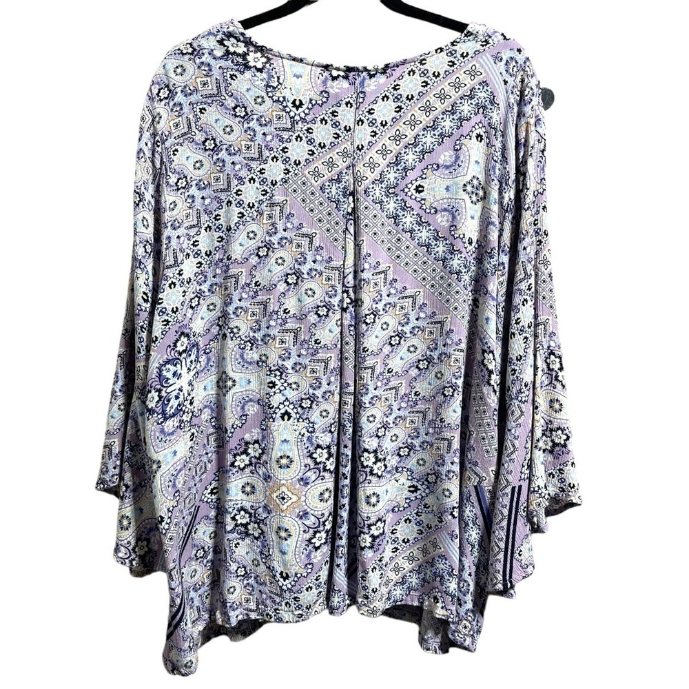 Zac & Rachel Floral Bell Sleeve Embroidered Blouse Women’s Size 3X - Picture 2 of 7